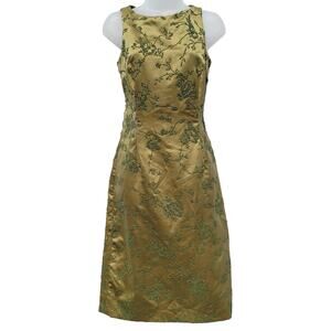 SELIA YANG Size M Beaded Silk Blend Cocktail Evening Sheath Dress Medium